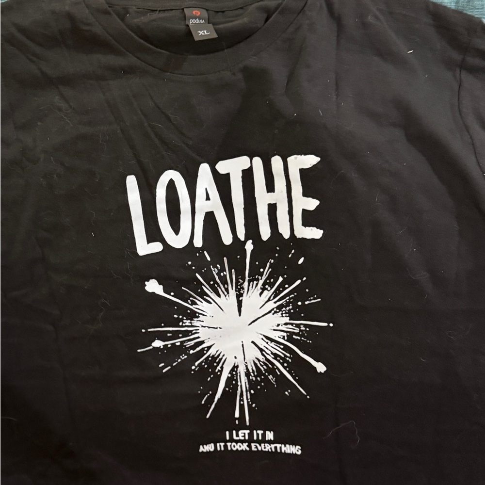 Loathe Band Black Graphic T-Shirt with White Print